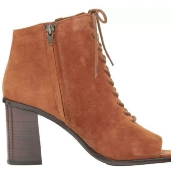 #316  FRYE The Amy Lace Up Peep Top Booties - Picture 2 of 7